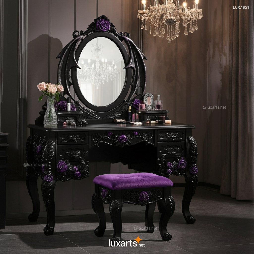 Gothic-Style Vanity Table with Dragon Wings | A Dark, Elegant Design for Your Space gothic style vanity table with dragon wings 2