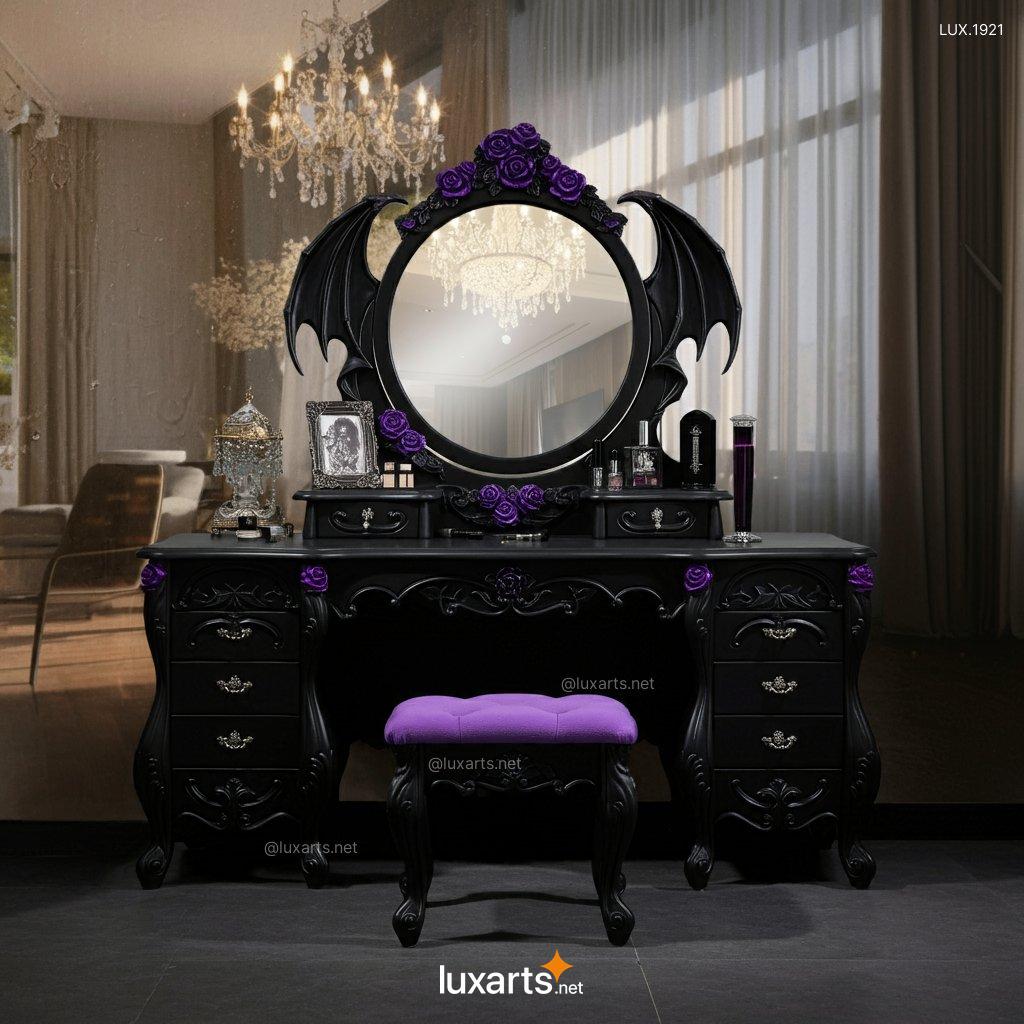 Gothic-Style Vanity Table with Dragon Wings | A Dark, Elegant Design for Your Space gothic style vanity table with dragon wings 3