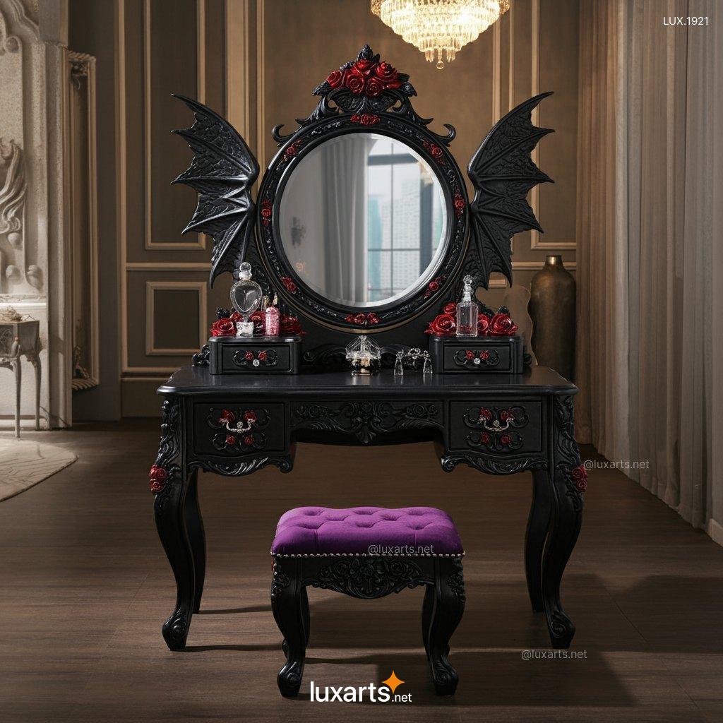 Gothic-Style Vanity Table with Dragon Wings | A Dark, Elegant Design for Your Space gothic style vanity table with dragon wings 4