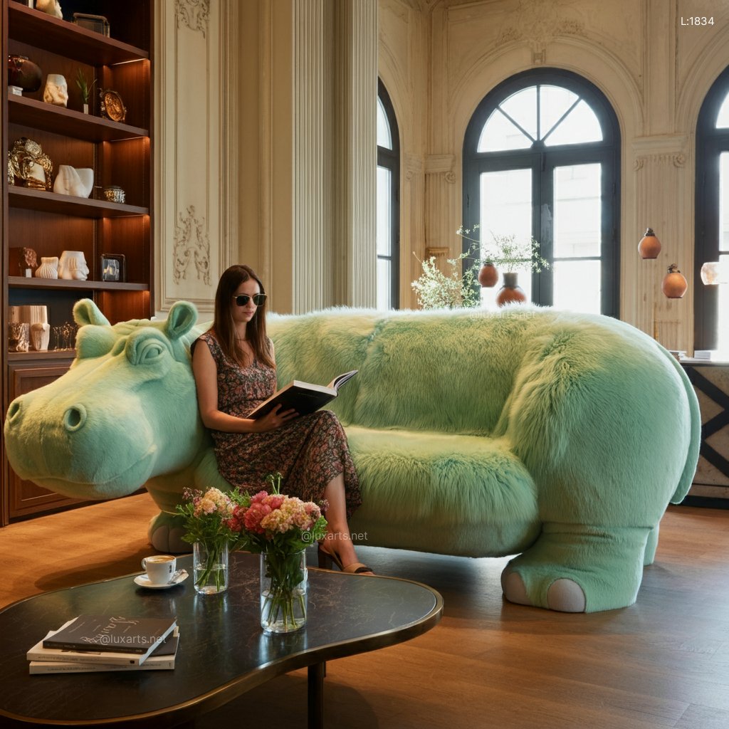 Hippo Sofa | A Fun, Whimsical Design for Creative Living Spaces - LuxArts