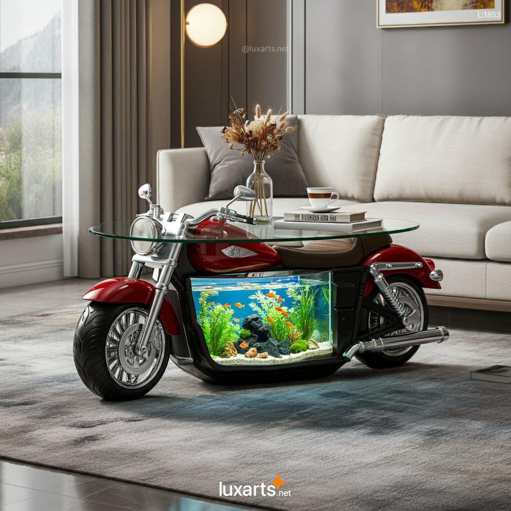 Unique Motorcycle Aquarium Coffee Tables | A Dynamic Blend of Style and Aquatic Life motorcycle aquarium coffee tables 1