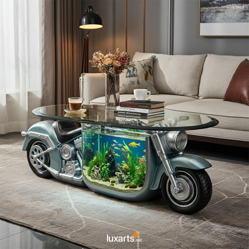 Unique Motorcycle Aquarium Coffee Tables | A Dynamic Blend of Style and Aquatic Life motorcycle aquarium coffee tables 11