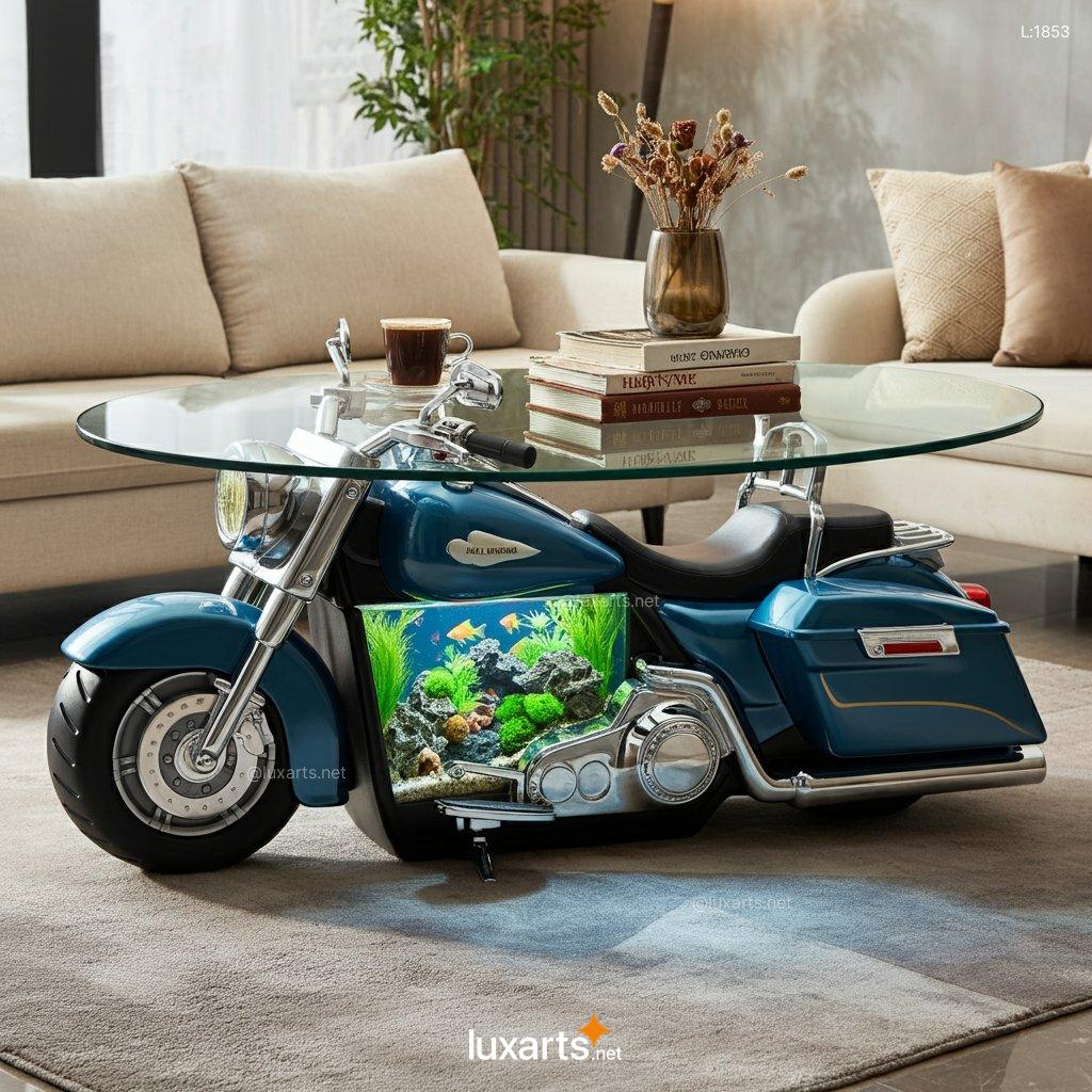 Unique Motorcycle Aquarium Coffee Tables | A Dynamic Blend of Style and Aquatic Life motorcycle aquarium coffee tables 12