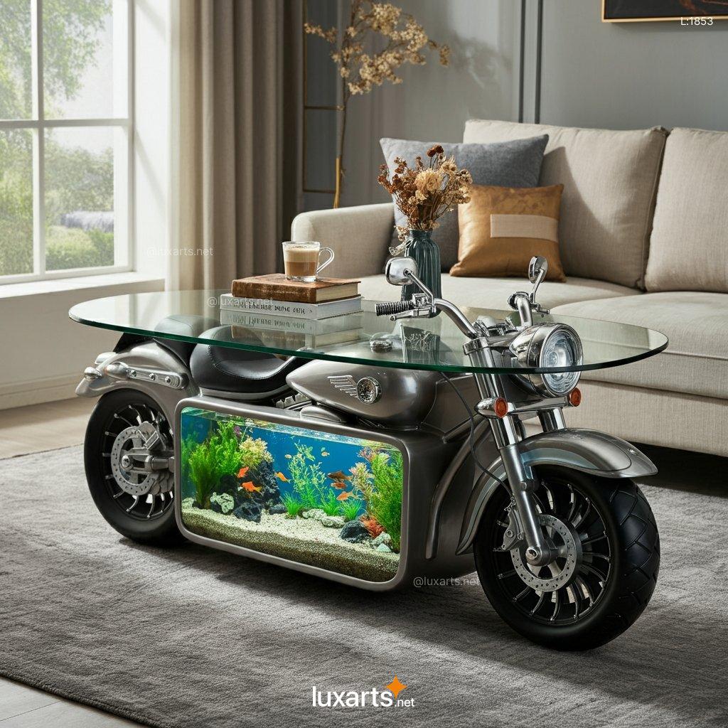 Unique Motorcycle Aquarium Coffee Tables | A Dynamic Blend of Style and Aquatic Life motorcycle aquarium coffee tables 13