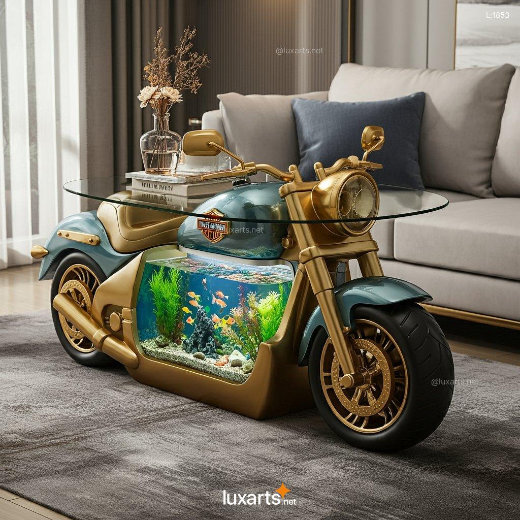 Unique Motorcycle Aquarium Coffee Tables | A Dynamic Blend of Style and Aquatic Life motorcycle aquarium coffee tables 7