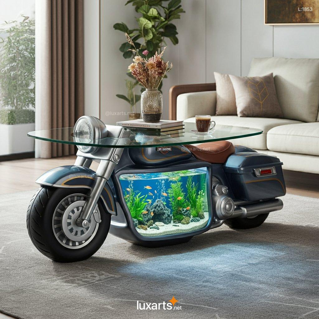 Unique Motorcycle Aquarium Coffee Tables | A Dynamic Blend of Style and Aquatic Life motorcycle aquarium coffee tables 9