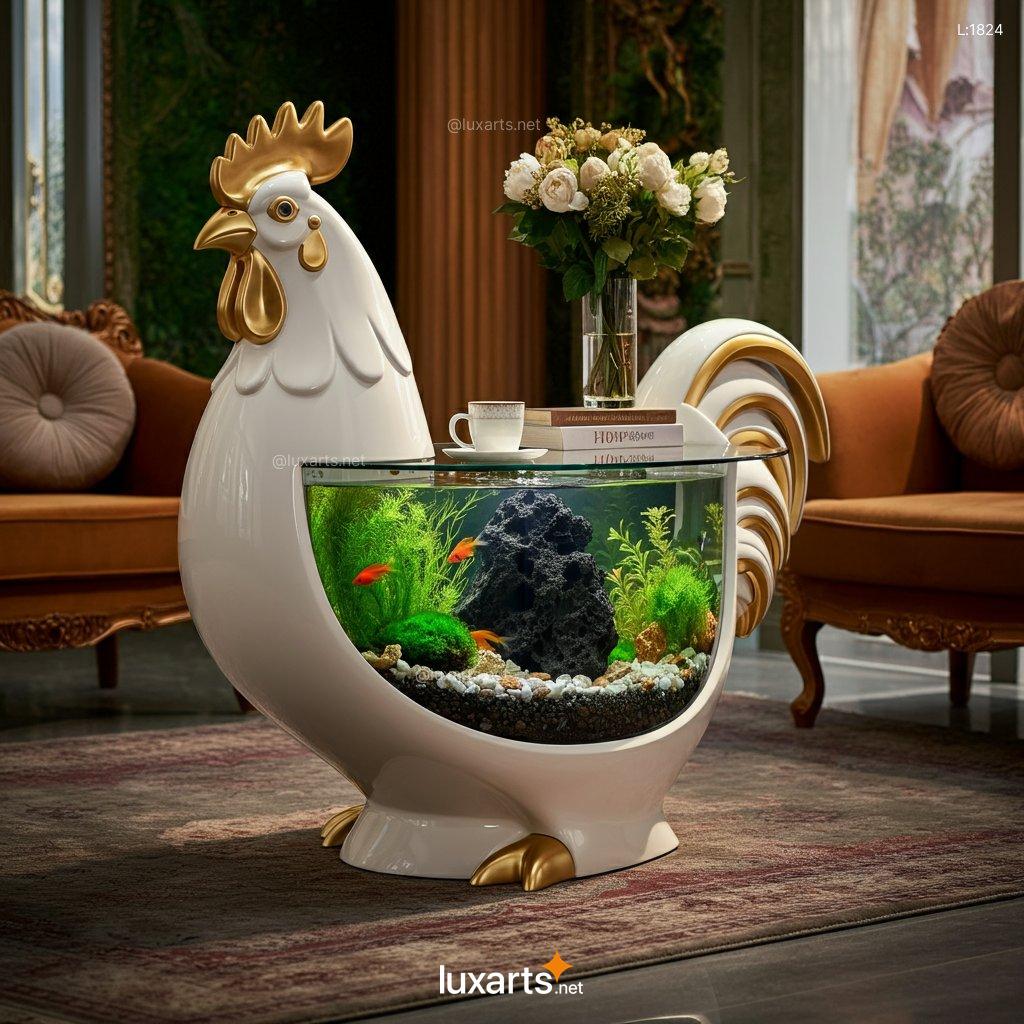 Rooster Aquarium Coffee Tables | A Bold, Creative Blend of Nature and Style rooster aquarium coffee tables 1