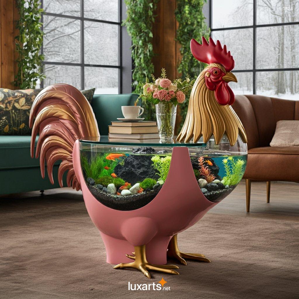 Rooster Aquarium Coffee Tables | A Bold, Creative Blend of Nature and Style rooster aquarium coffee tables 11