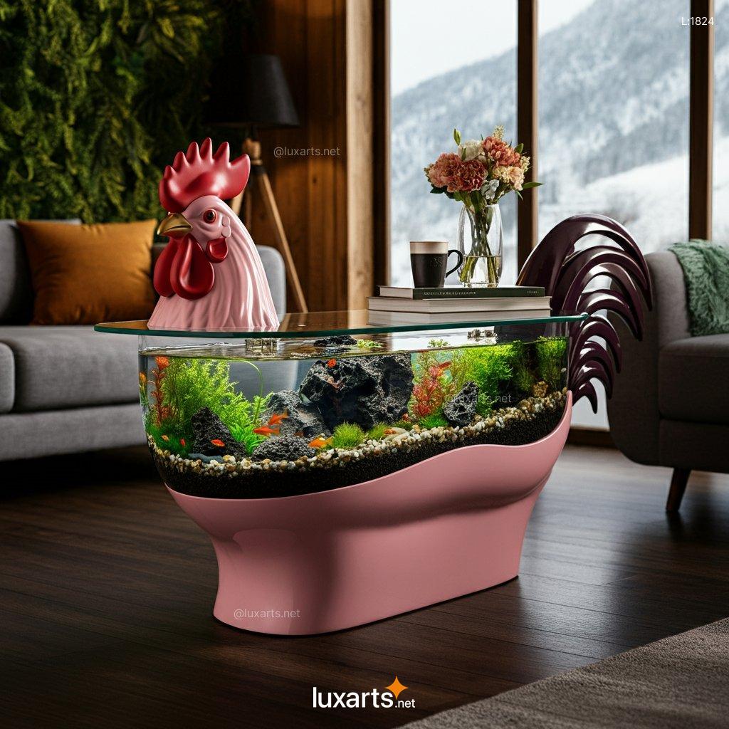 Rooster Aquarium Coffee Tables | A Bold, Creative Blend of Nature and Style rooster aquarium coffee tables 12