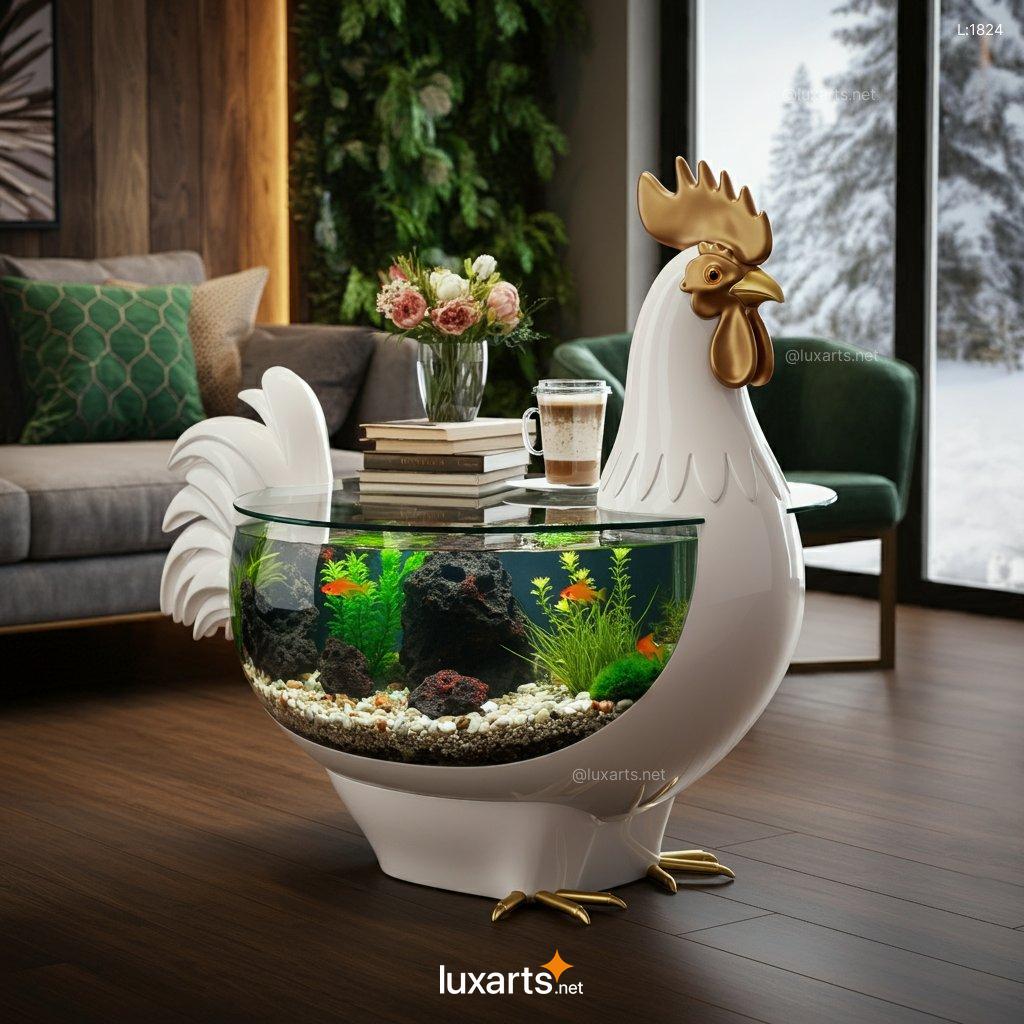 Rooster Aquarium Coffee Tables | A Bold, Creative Blend of Nature and Style rooster aquarium coffee tables 2