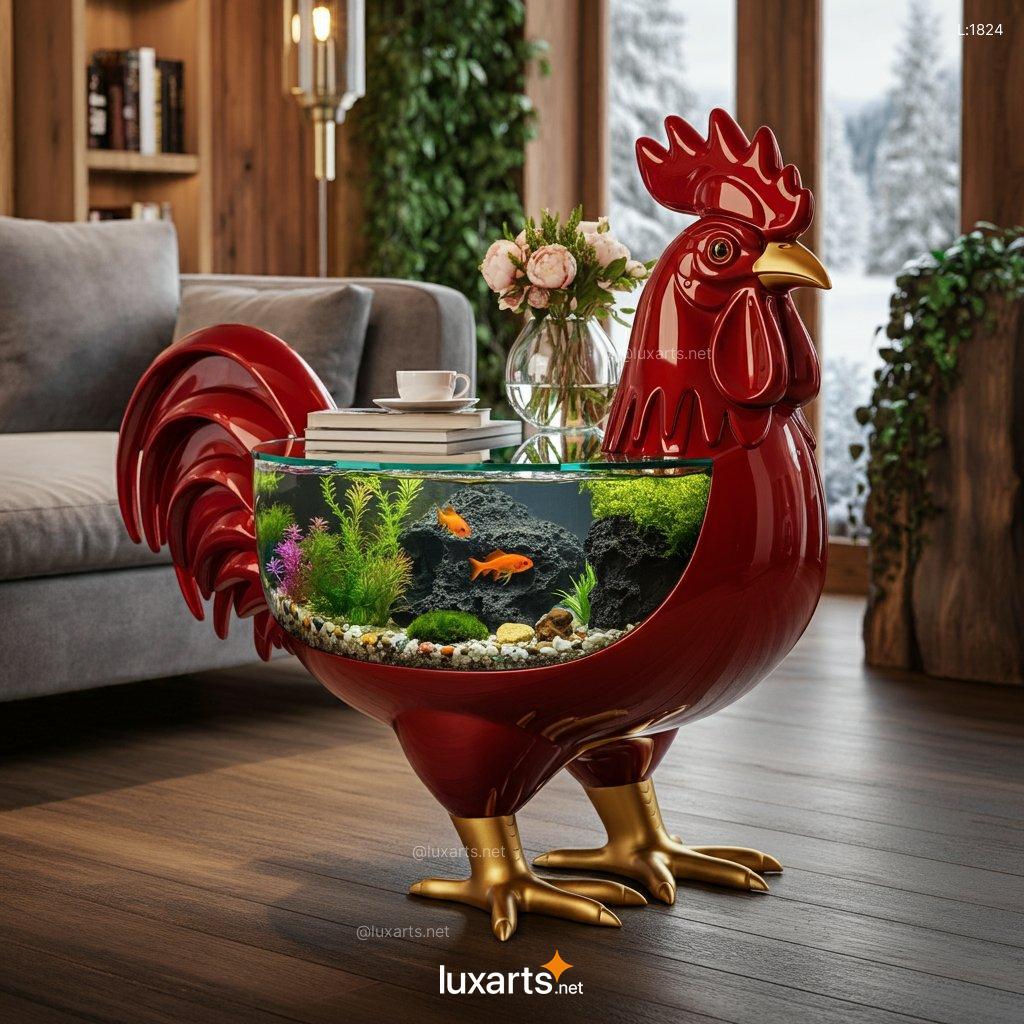 Rooster Aquarium Coffee Tables | A Bold, Creative Blend of Nature and Style rooster aquarium coffee tables 4