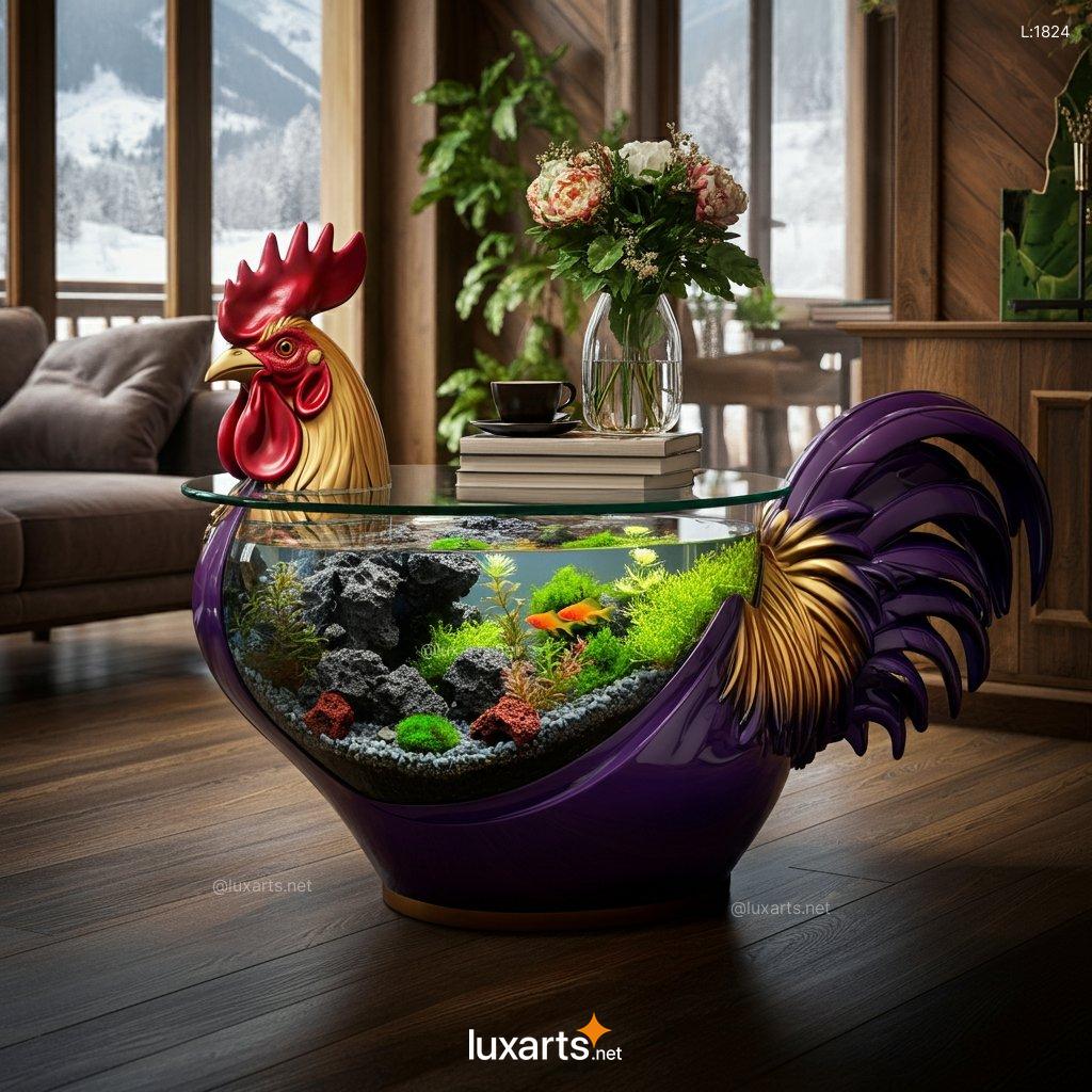 Rooster Aquarium Coffee Tables | A Bold, Creative Blend of Nature and Style rooster aquarium coffee tables 5