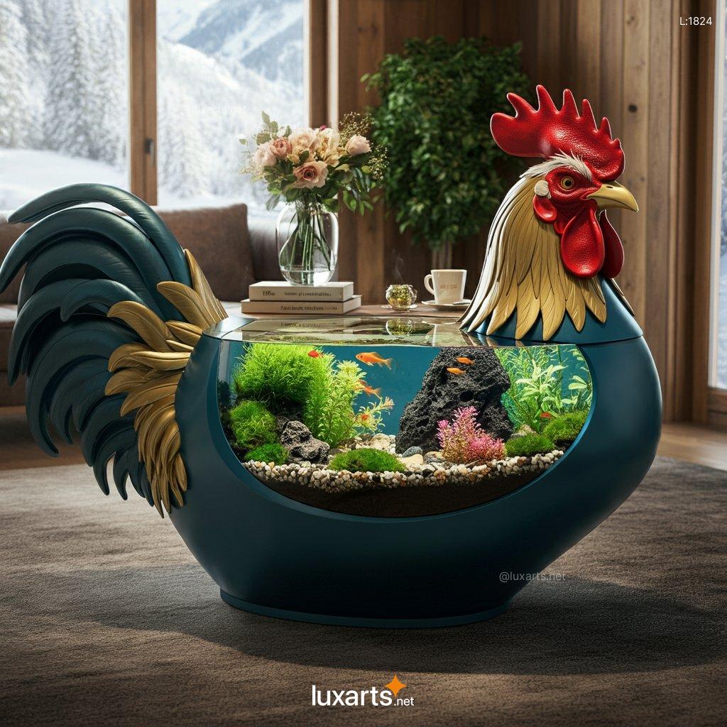 Rooster Aquarium Coffee Tables | A Bold, Creative Blend of Nature and Style rooster aquarium coffee tables 6