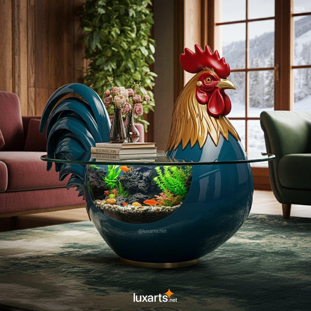 Rooster Aquarium Coffee Tables | A Bold, Creative Blend of Nature and Style rooster aquarium coffee tables 7