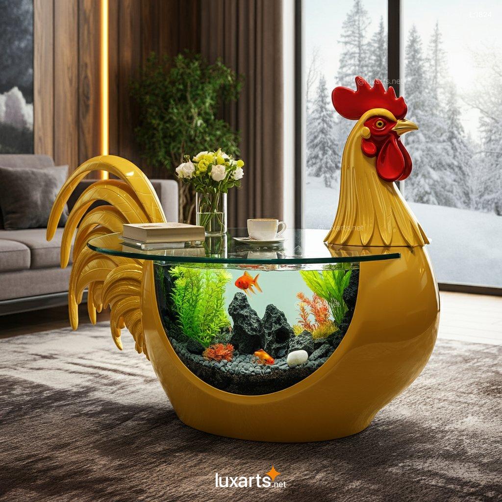 Rooster Aquarium Coffee Tables | A Bold, Creative Blend of Nature and Style rooster aquarium coffee tables 9