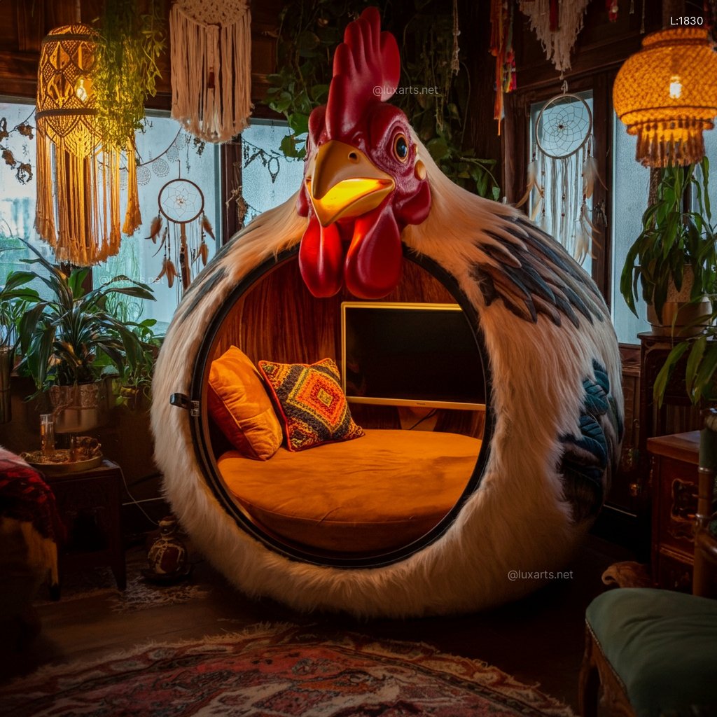 Creative Rooster Lounging Den | A Whimsical Haven for Ultimate Relaxation rooster lounging den 6