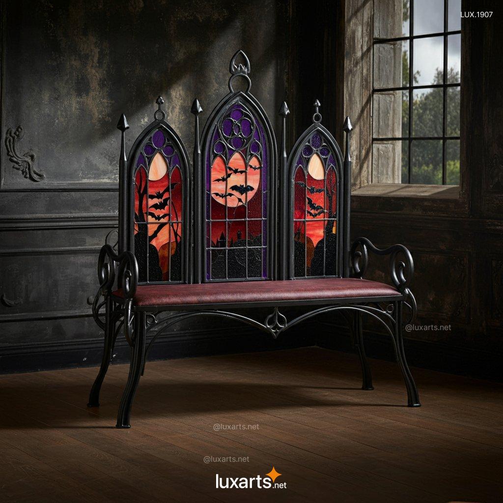 Stained Glass Bat Design Bench: Unique, Handcrafted Furniture for Your Home stained glass bat design bench 11