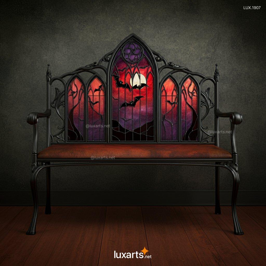 Stained Glass Bat Design Bench: Unique, Handcrafted Furniture for Your Home stained glass bat design bench 3