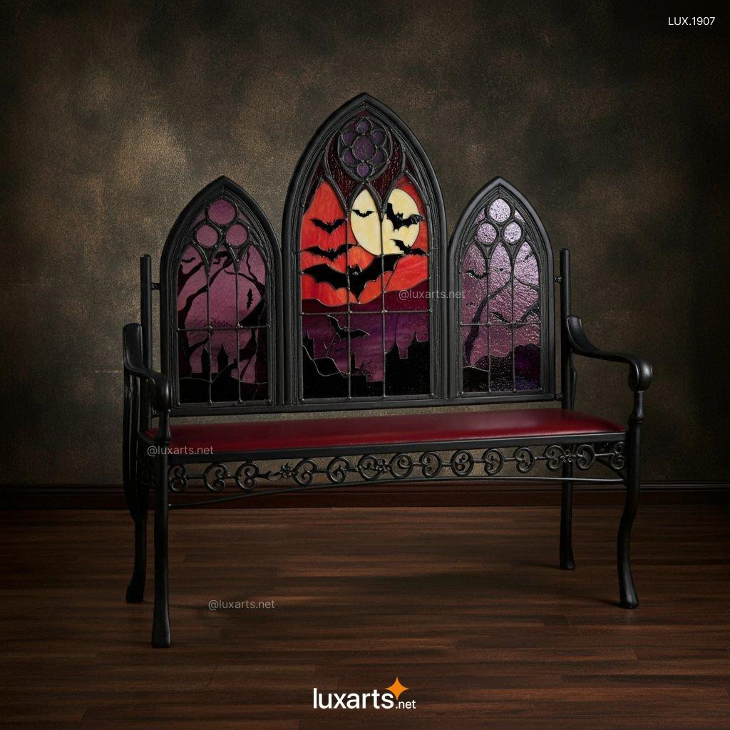 Stained Glass Bat Design Bench: Unique, Handcrafted Furniture for Your Home stained glass bat design bench 4