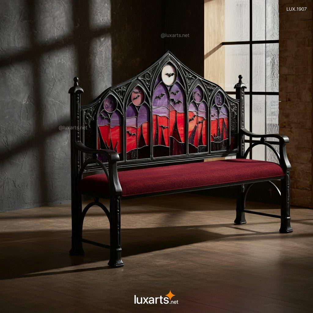 Stained Glass Bat Design Bench: Unique, Handcrafted Furniture for Your Home stained glass bat design bench 5