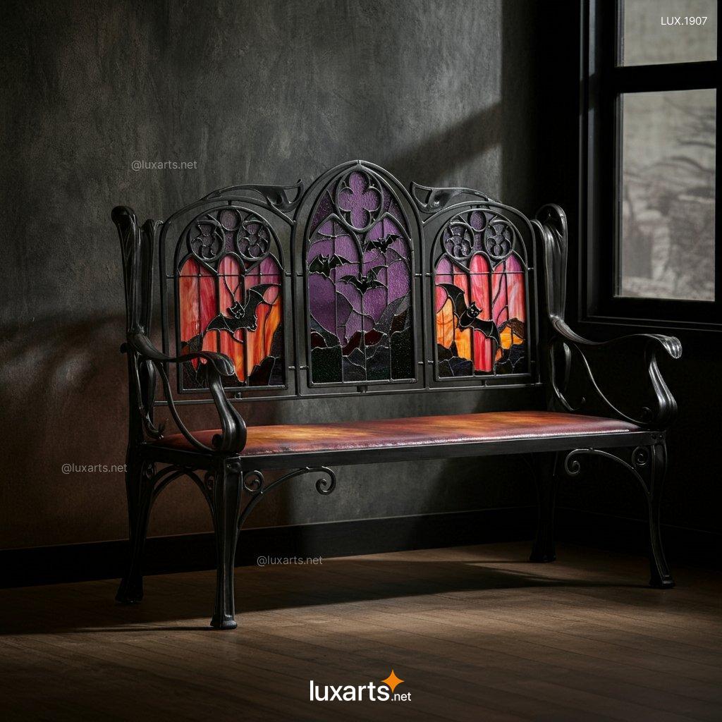 Stained Glass Bat Design Bench: Unique, Handcrafted Furniture for Your Home stained glass bat design bench 6