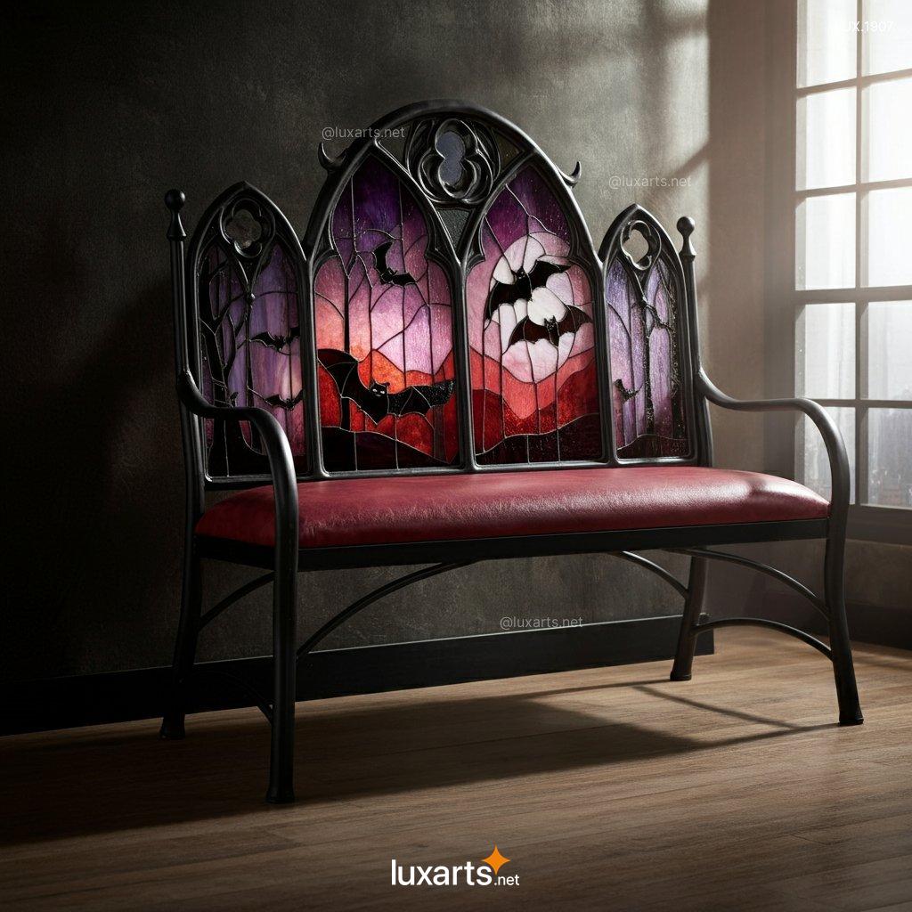 Stained Glass Bat Design Bench: Unique, Handcrafted Furniture for Your Home stained glass bat design bench 7