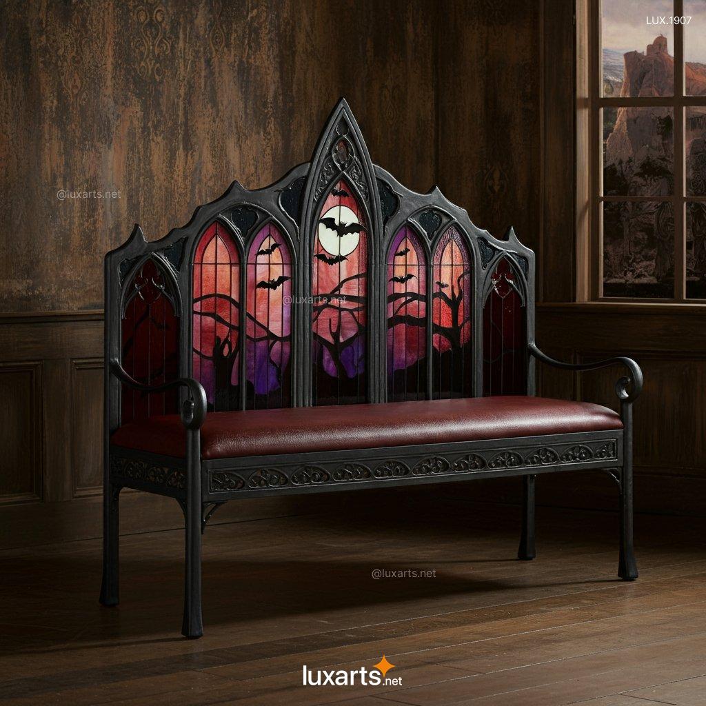 Stained Glass Bat Design Bench: Unique, Handcrafted Furniture for Your Home stained glass bat design bench 9