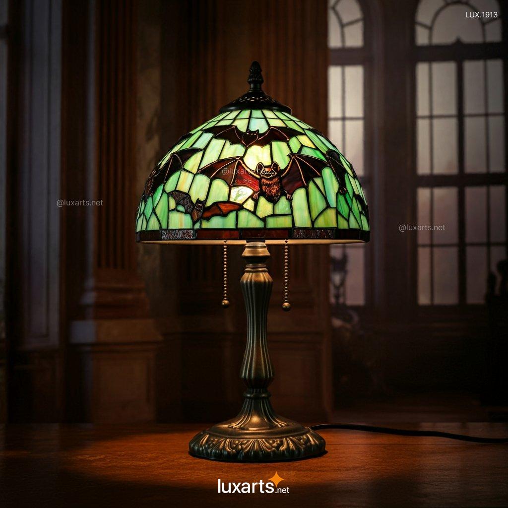 Stained Glass Bat Motifs Lamp: Unique Handmade Gothic Lighting stained glass bat motifs lamp 11