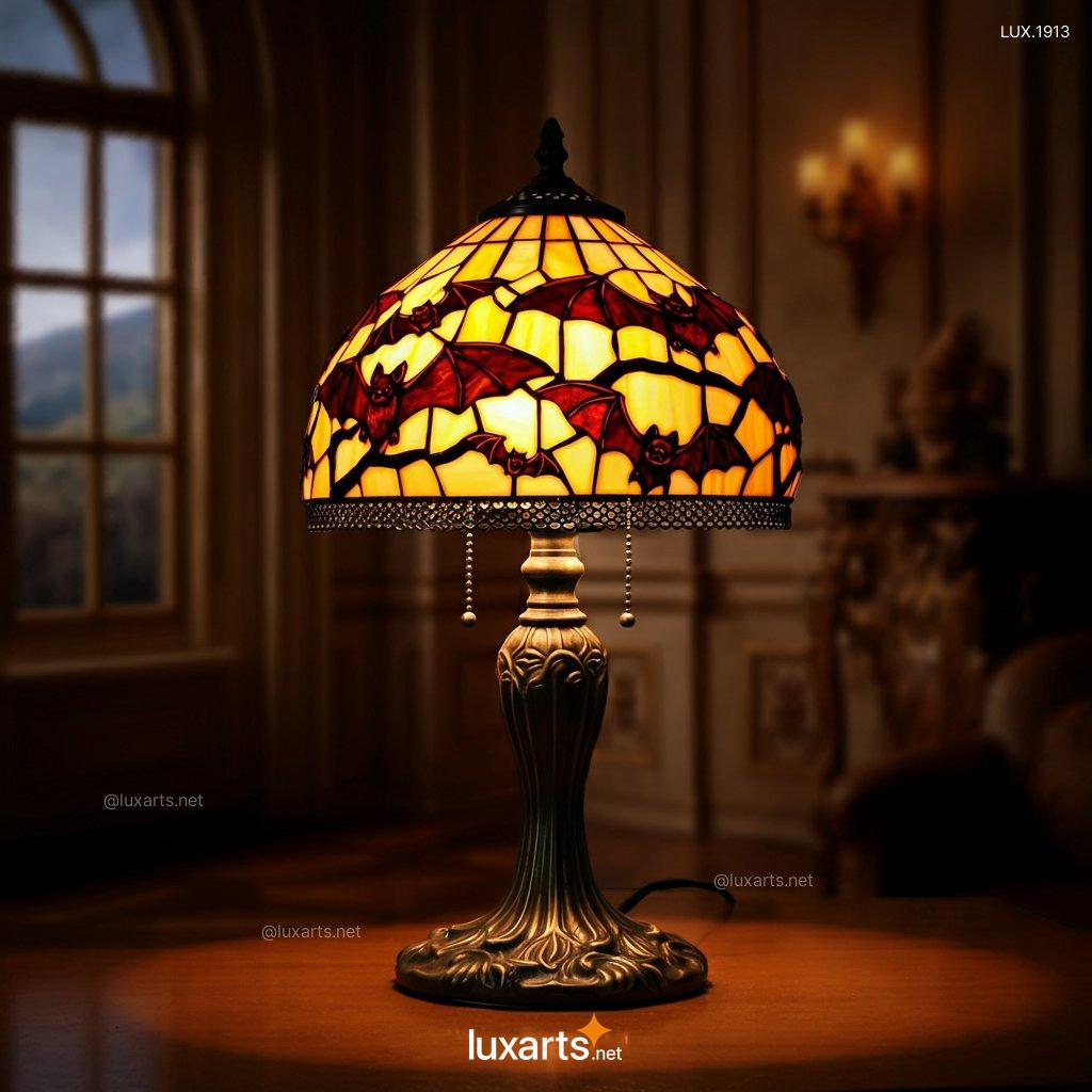 Stained Glass Bat Motifs Lamp: Unique Handmade Gothic Lighting stained glass bat motifs lamp 12