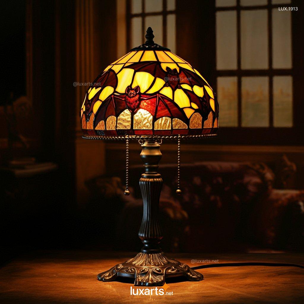 Stained Glass Bat Motifs Lamp: Unique Handmade Gothic Lighting stained glass bat motifs lamp 13