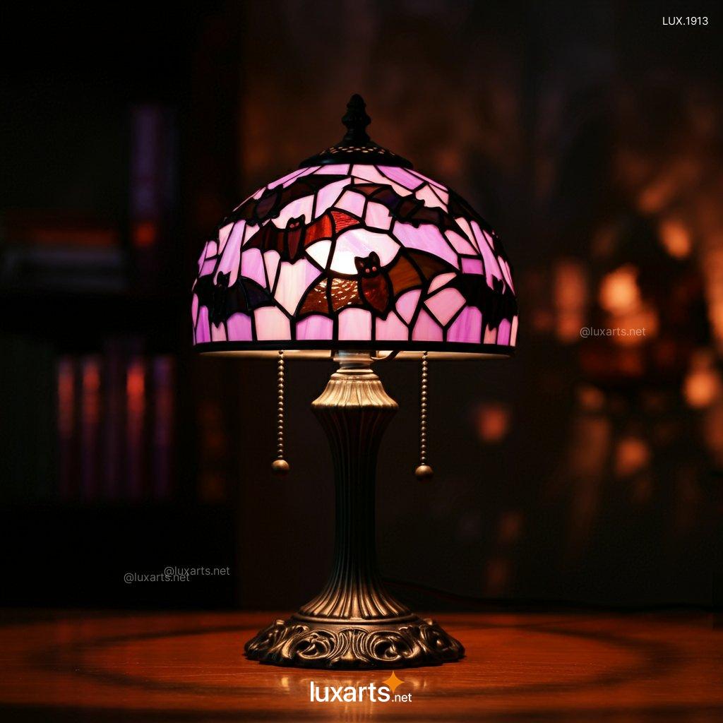 Stained Glass Bat Motifs Lamp: Unique Handmade Gothic Lighting stained glass bat motifs lamp 2