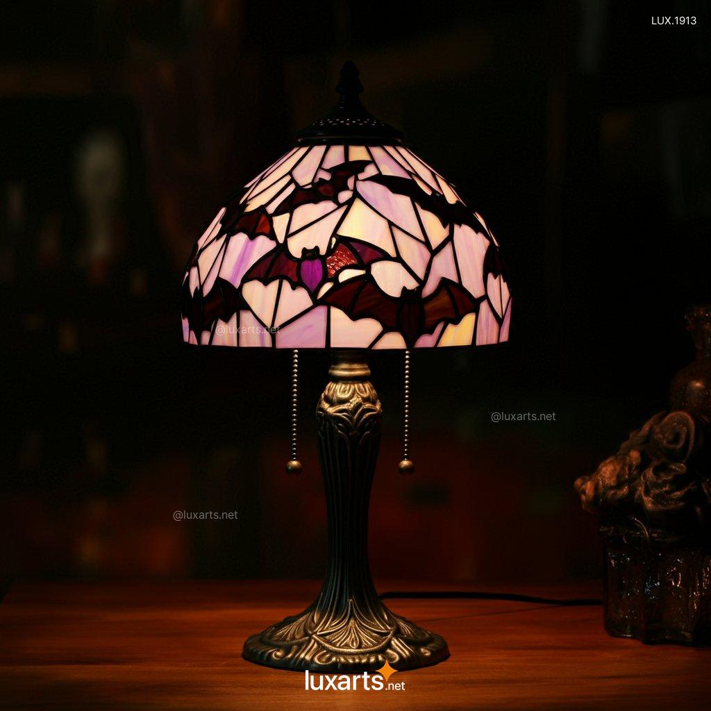 Stained Glass Bat Motifs Lamp: Unique Handmade Gothic Lighting stained glass bat motifs lamp 3