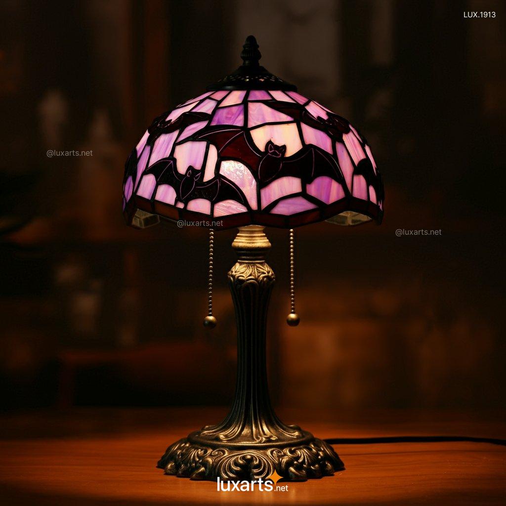 Stained Glass Bat Motifs Lamp: Unique Handmade Gothic Lighting stained glass bat motifs lamp 4