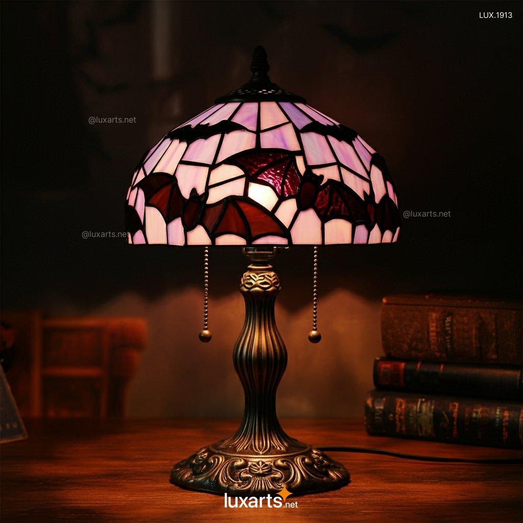 Stained Glass Bat Motifs Lamp: Unique Handmade Gothic Lighting stained glass bat motifs lamp 5