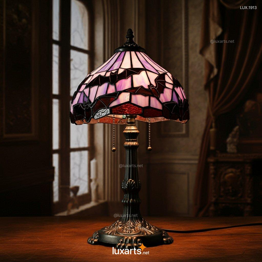 Stained Glass Bat Motifs Lamp: Unique Handmade Gothic Lighting stained glass bat motifs lamp 6