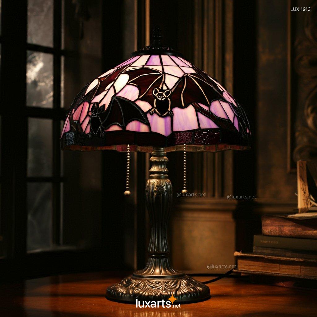 Stained Glass Bat Motifs Lamp: Unique Handmade Gothic Lighting stained glass bat motifs lamp 7