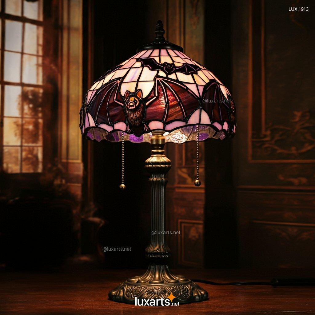 Stained Glass Bat Motifs Lamp: Unique Handmade Gothic Lighting stained glass bat motifs lamp 9