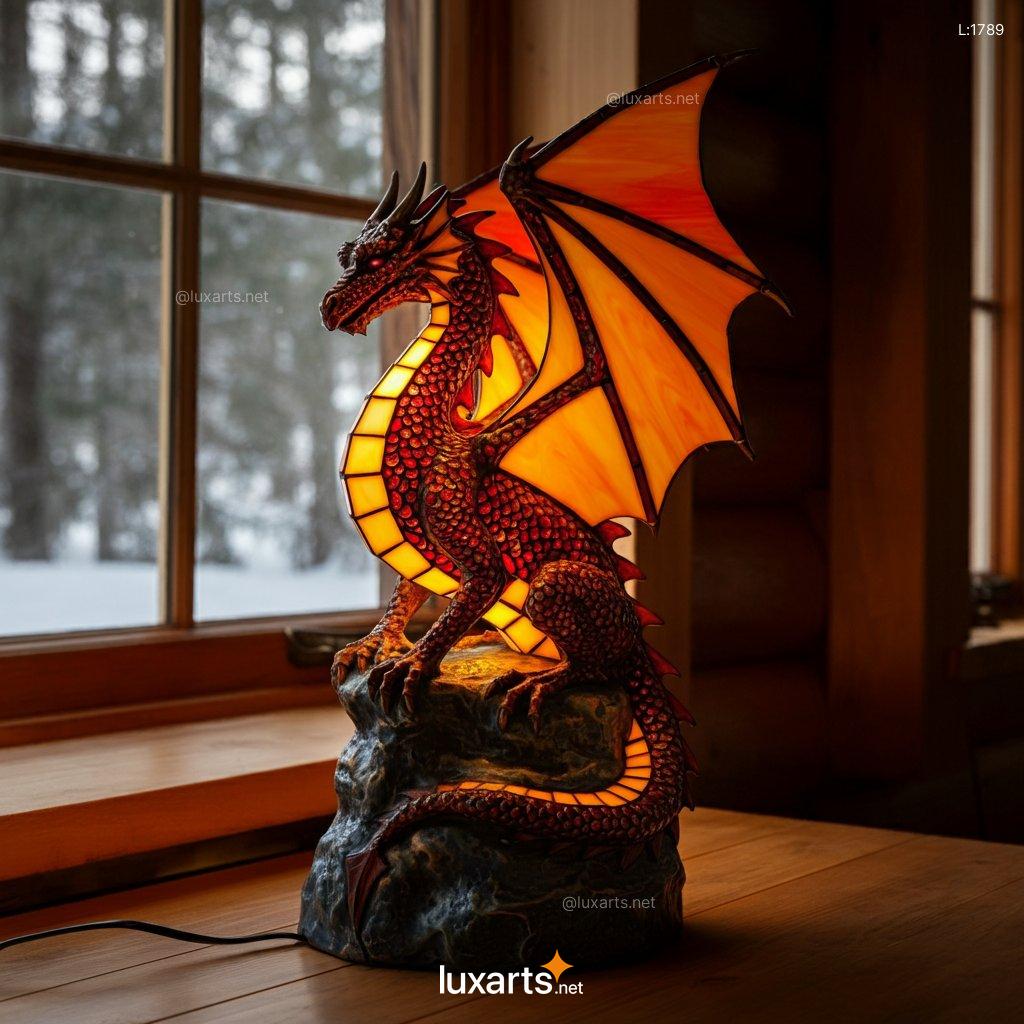 Stained Glass Dragon Lamp: Unique, Handcrafted, and Artisanal stained glass dragon lamp 1