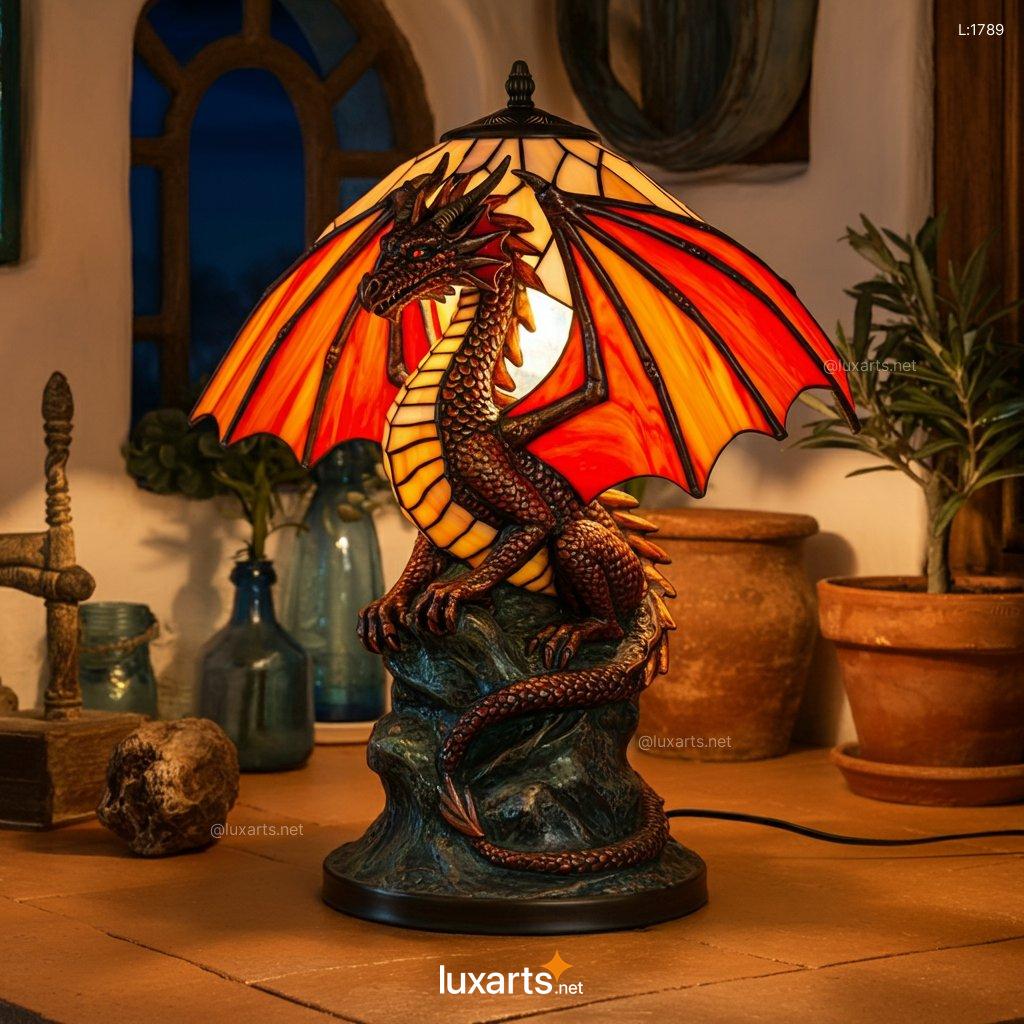 Stained Glass Dragon Lamp: Unique, Handcrafted, and Artisanal stained glass dragon lamp 2