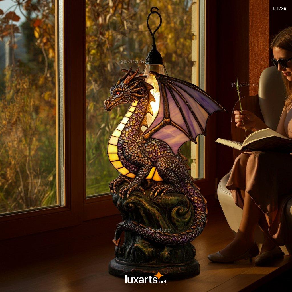 Stained Glass Dragon Lamp: Unique, Handcrafted, and Artisanal stained glass dragon lamp 5