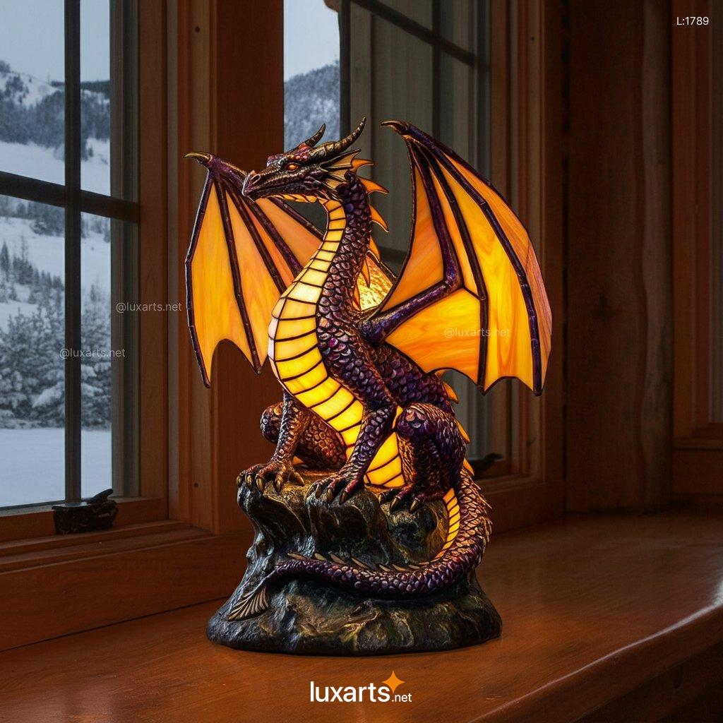 Stained Glass Dragon Lamp: Unique, Handcrafted, and Artisanal stained glass dragon lamp 6