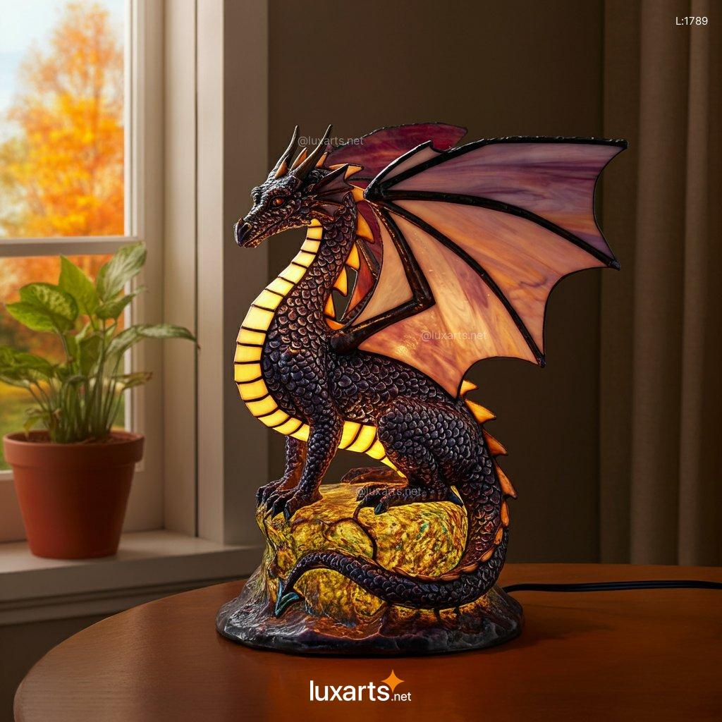 Stained Glass Dragon Lamp: Unique, Handcrafted, and Artisanal stained glass dragon lamp 7