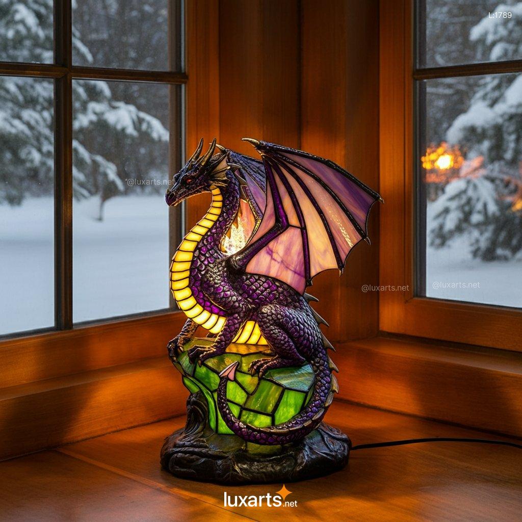 Stained Glass Dragon Lamp: Unique, Handcrafted, and Artisanal stained glass dragon lamp 8