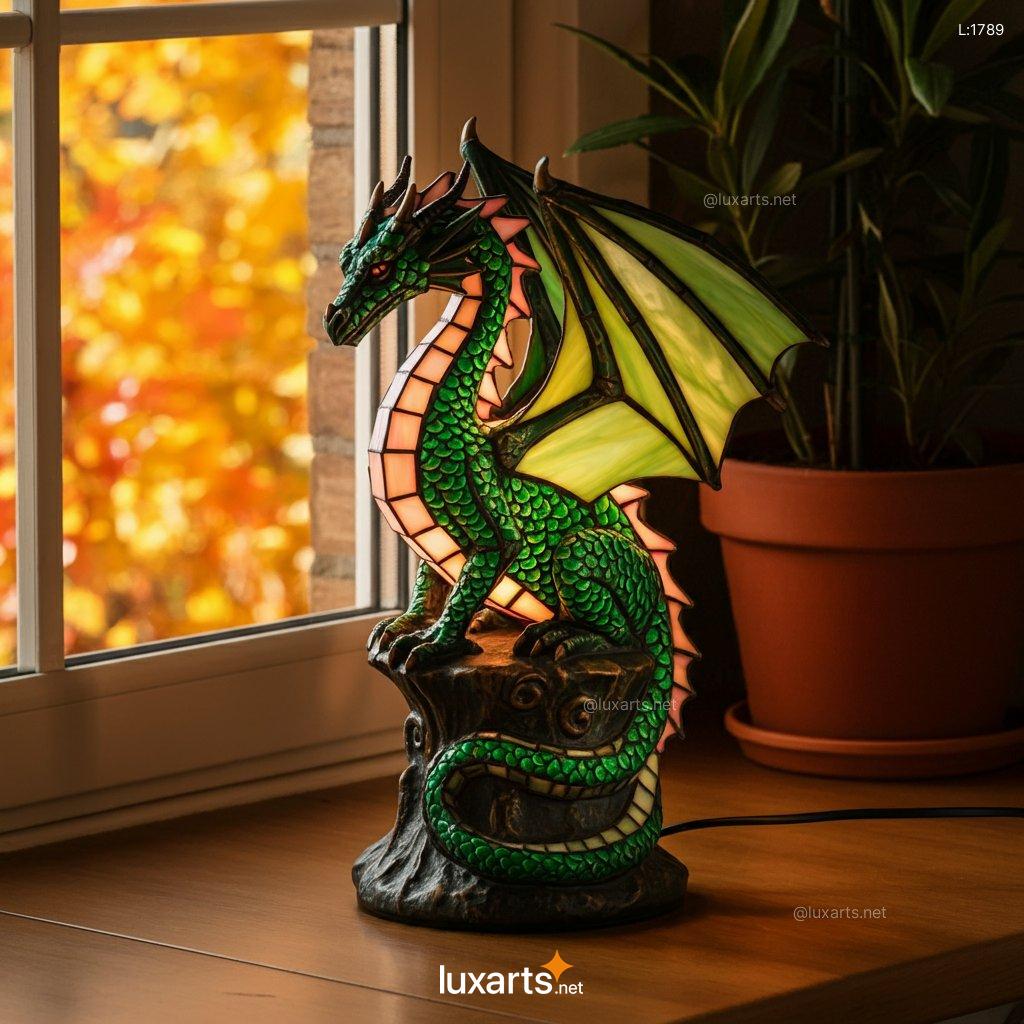 Stained Glass Dragon Lamp: Unique, Handcrafted, and Artisanal stained glass dragon lamp 9