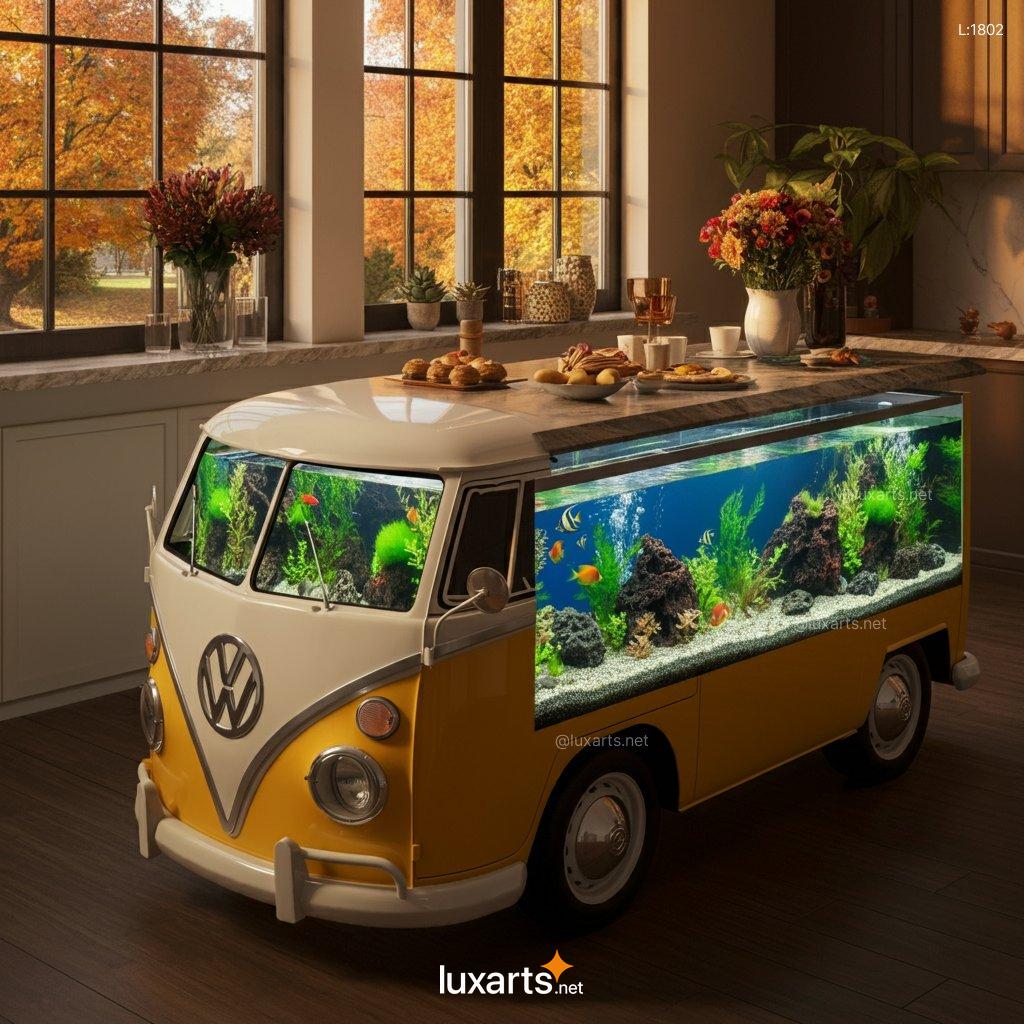 VW Bus Aquarium Kitchen Island: The Ultimate Creative Conversion vw bus aquarium kitchen island 1