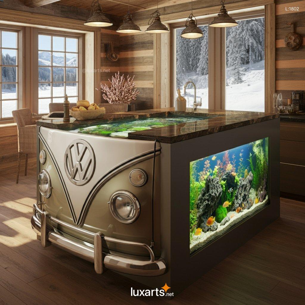 VW Bus Aquarium Kitchen Island: The Ultimate Creative Conversion vw bus aquarium kitchen island 10