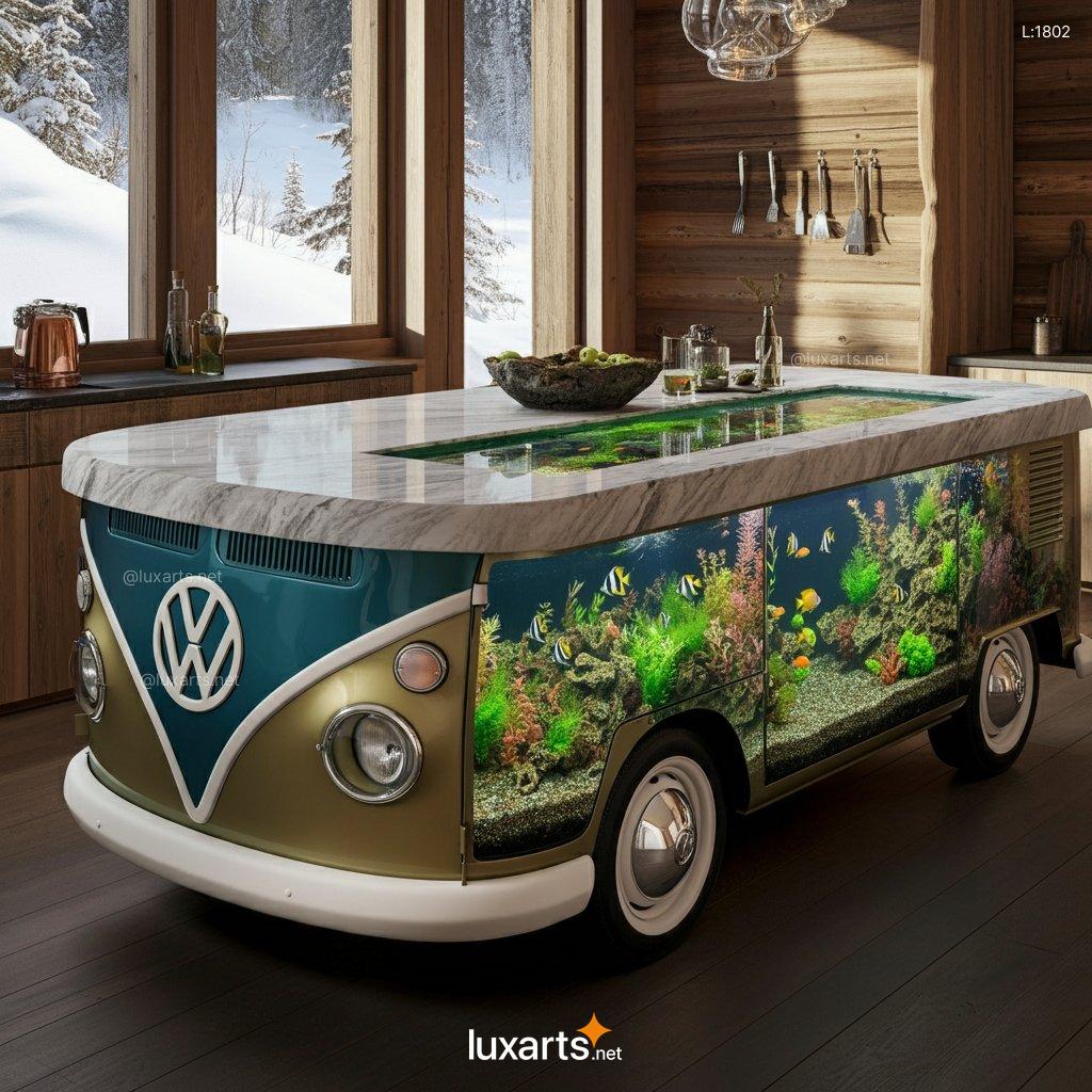 VW Bus Aquarium Kitchen Island: The Ultimate Creative Conversion vw bus aquarium kitchen island 11