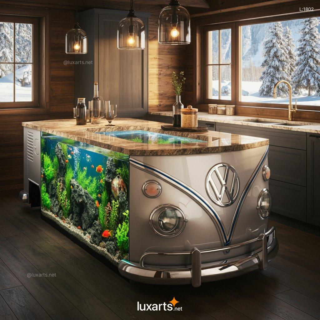 VW Bus Aquarium Kitchen Island: The Ultimate Creative Conversion vw bus aquarium kitchen island 12