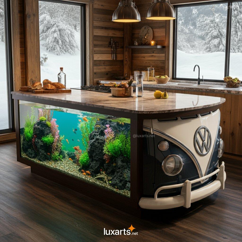 VW Bus Aquarium Kitchen Island: The Ultimate Creative Conversion vw bus aquarium kitchen island 14