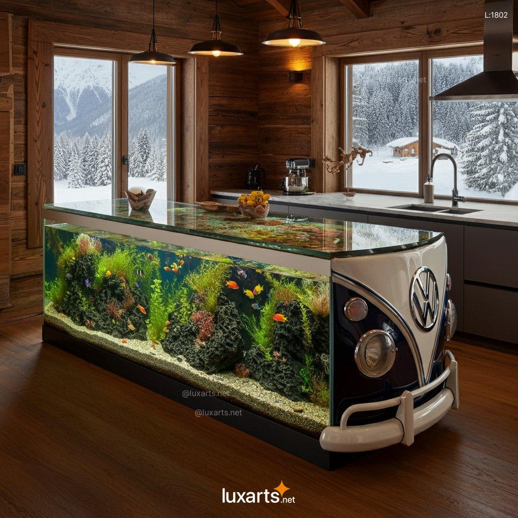 VW Bus Aquarium Kitchen Island: The Ultimate Creative Conversion vw bus aquarium kitchen island 15